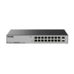 D-Link DGS-F1016P 16-Port Gigabit Unmanaged PoE Switch with SFP Uplinks 250W