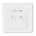 HAING HI-WP01-2P Dual-Port RJ45 Faceplate 8.6x8.6cm